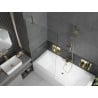 Mexen Cube rectangular bathtub 170 x 80 cm with casing and 1-wing screen 90 cm, transparent, gold - 550517080X9509000050