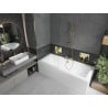 Mexen Cube rectangular bathtub 170 x 80 cm with casing and 1-wing screen 90 cm, transparent, gold - 550517080X9509000050