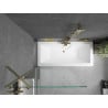 Mexen Cube rectangular bathtub 170 x 80 cm with casing and 1-wing screen 90 cm, transparent, gold - 550517080X9509000050