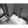 Mexen Cube rectangular bathtub 170 x 80 cm with casing and 1-wing screen 90 cm, transparent, black - 550517080X9509000070