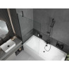 Mexen Cube rectangular bathtub 170 x 80 cm with casing and single-panel screen 90 cm, transparent, black - 550517080X9509000070
