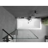 Mexen Cube Rectangular Bath 170 x 80 cm with Enclosure and Single-Panel Screen 90 cm, Black Pattern - 550517080X9509007070