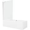 Mexen Cube rectangular bathtub 170 x 80 cm with casing and 1-wing screen 100 cm, transparent, chrome - 550517080X9510000001