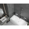 Mexen Cube rectangular bathtub 170 x 80 cm with casing and 1-wing screen 100 cm, transparent, chrome - 550517080X9510000001