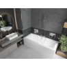 Mexen Cube rectangular bathtub 170 x 80 cm with casing and 1-wing screen 100 cm, transparent, chrome - 550517080X9510000001