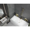 Mexen Cube rectangular bathtub 170 x 80 cm with enclosure and 1-panel screen 100 cm, transparent, gold - 550517080X9510000050