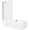 Mexen Cube rectangular bathtub 170 x 80 cm with casing and 1-panel screen 100 cm, transparent, black - 550517080X9510000070