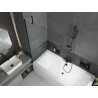 Mexen Cube rectangular bathtub 170 x 80 cm with casing and 1-panel screen 100 cm, transparent, black - 550517080X9510000070