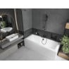 Mexen Cube rectangular bathtub 170 x 80 cm with casing and 1-panel screen 100 cm, transparent, black - 550517080X9510000070