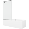 Mexen Cube 170 x 80 cm rectangular bathtub with panels and a 1-wing screen 100 cm, black pattern - 550517080X9510007070