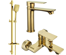 Mexen Royo DQ62 bathtub set, Gold - 72203DQ62-50