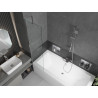 Mexen Cube rectangular bathtub 180 x 80 cm with casing and 1-panel screen 50 cm, transparent, chrome - 550518080X9505000001