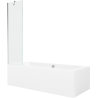 Mexen Cube 180 x 80 cm rectangular bathtub with panels and a 1-wing screen 50 cm, transparent, chrome - 550518080X9505000001