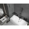 Mexen Cube rectangular bathtub 180 x 80 cm with enclosure and 1-wing screen 50 cm, transparent, black - 550518080X9505000070