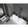 Mexen Cube rectangular bathtub 180 x 80 cm with casing and 1-wing screen 50 cm, black pattern - 550518080X9505007070