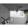 Mexen Cube rectangular bath 180 x 80 cm with enclosure and 1-wing screen 50 cm, black pattern - 550518080X9505007070