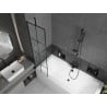 Mexen Cube rectangular bathtub 180 x 80 cm with casing and 1-wing screen 50 cm, black pattern - 550518080X9505007077