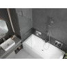 Mexen Cube rectangular bathtub 180 x 80 cm with casing and 1-panel screen 60 cm, transparent, chrome - 550518080X9506000001