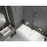 Mexen Cube rectangular bathtub 180 x 80 cm with casing and 1-wing screen 60 cm, transparent, gold - 550518080X9506000050