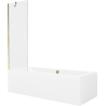 Mexen Cube rectangular bathtub 180 x 80 cm with casing and 1-wing screen 60 cm, transparent, gold - 550518080X9506000050