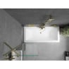 Mexen Cube rectangular bathtub 180 x 80 cm with casing and 1-wing screen 60 cm, transparent, gold - 550518080X9506000050