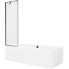 Mexen Cube 180 x 80 cm rectangular bathtub with panels and a 1-wing screen 60 cm, black pattern - 550518080X9506007070