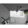 Mexen Cube rectangular bathtub 180 x 80 cm with casing and single-panel screen 60 cm, black pattern - 550518080X9506007070