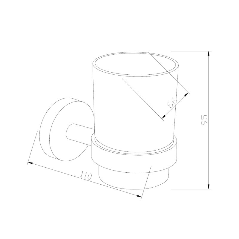 Mexen Loft toothbrush holder, black - 7012638-70