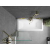 Mexen Cube rectangular bathtub 180 x 80 cm with enclosure and 1-wing screen 70 cm, transparent, gold - 550518080X9507000050