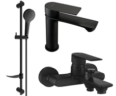 Mexen Royo DF05 bath set, black - 72203DF05-70