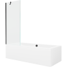 Mexen Cube rectangular bathtub 180 x 80 cm with casing and 1-wing screen 70 cm, transparent, black - 550518080X9507000070