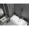 Mexen Cube rectangular bathtub 180 x 80 cm with casing and 1-wing screen 70 cm, transparent, black - 550518080X9507000070
