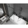 Mexen Cube rectangular bathtub 180 x 80 cm with enclosure and 1-panel screen 70 cm, black pattern - 550518080X9507007070