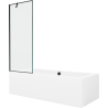 Mexen Cube 180 x 80 cm rectangular bathtub with panels and a 1-wing screen 70 cm, black pattern - 550518080X9507007070