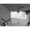 Mexen Cube rectangular bathtub 180 x 80 cm with enclosure and 1-wing screen 70 cm, black pattern - 550518080X9507007070