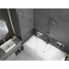 Mexen Cube rectangular bathtub 180 x 80 cm with casing and 1-panel screen 80 cm, transparent, chrome - 550518080X9508000001