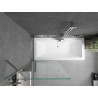 Mexen Cube rectangular bathtub 180 x 80 cm with casing and 1-panel screen 80 cm, transparent, chrome - 550518080X9508000001