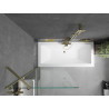 Mexen Cube rectangular bathtub 180 x 80 cm with housing and 1-wing screen 80 cm, transparent, gold - 550518080X9508000050
