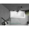 Mexen Cube rectangular bathtub 180 x 80 cm with casing and 1-wing screen 80 cm, transparent, black - 550518080X9508000070