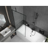 Mexen Cube rectangular bathtub 180 x 80 cm with casing and 1-wing screen 80 cm, black pattern - 550518080X9508007070