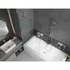 Mexen Cube rectangular bathtub 180 x 80 cm with enclosure and 1-wing screen 90 cm, transparent, chrome - 550518080X9509000001