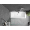 Mexen Cube rectangular bathtub 180 x 80 cm with enclosure and 1-wing screen 90 cm, transparent, chrome - 550518080X9509000001