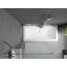 Mexen Cube rectangular bathtub 180 x 80 cm with housing and 1-wing screen 90 cm, transparent, chrome - 550518080X9509000001