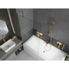 Mexen Cube rectangular bathtub 180 x 80 cm with casing and single-panel screen 90 cm, transparent, gold - 550518080X9509000050