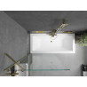 Mexen Cube rectangular bathtub 180 x 80 cm with casing and 1-wing screen 90 cm, transparent, gold - 550518080X9509000050
