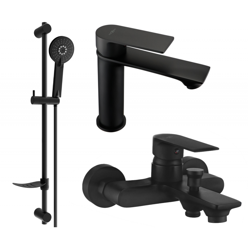 Mexen Royo DF40 bathtub set, Black - 72203DF40-70