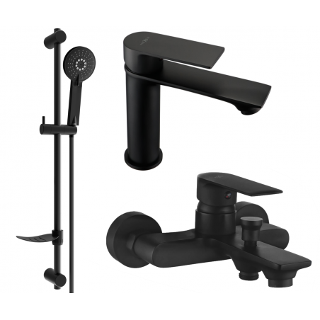 Mexen Royo DF40 bathtub set, Black - 72203DF40-70