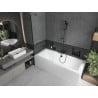 Mexen Cube rectangular bathtub 180 x 80 cm with enclosure and 1-wing screen 90 cm, transparent, black - 550518080X9509000070
