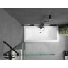 Mexen Cube rectangular bathtub 180 x 80 cm with enclosure and 1-wing screen 90 cm, transparent, black - 550518080X9509000070