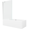 Mexen Cube 180 x 80 cm rectangular bathtub with panels and a 1-wing screen 100 cm, transparent, chrome - 550518080X9510000001